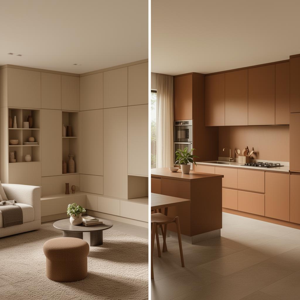 Comparação de ambientes com móveis planejados e modulados